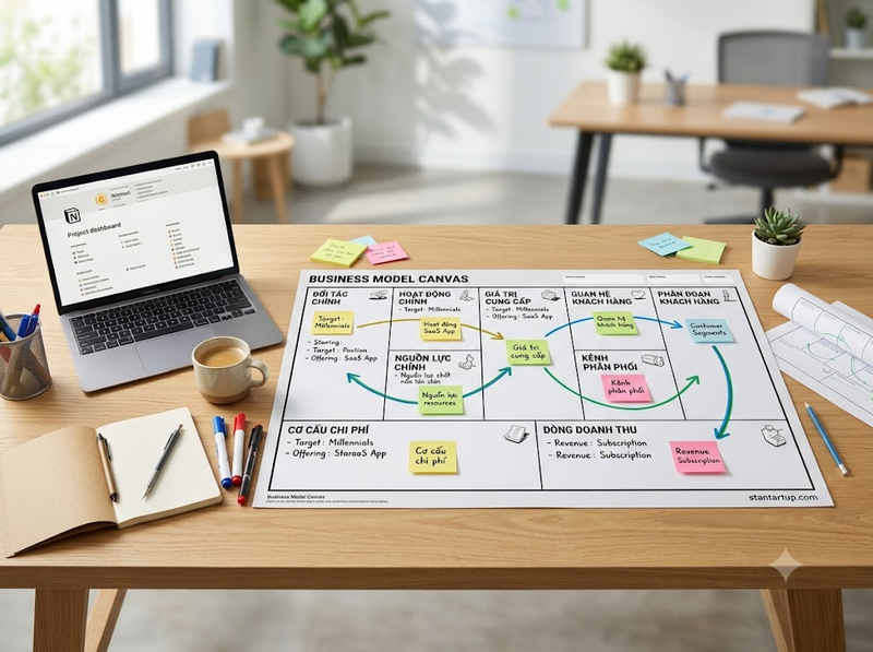 Business Model Canvas cho startup giúp kiểm chứng và hoàn thiện mô hình kinh doanh