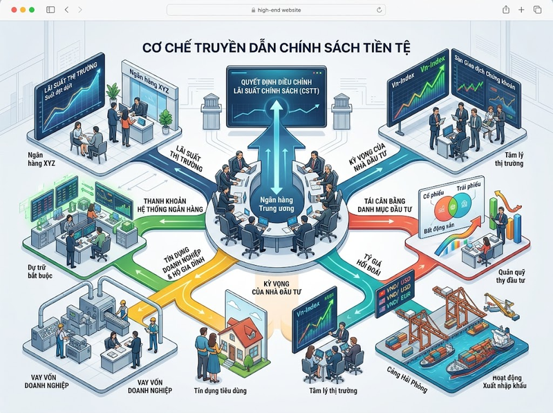 Chính sách tiền tệ ảnh hưởng đến lãi suất, thanh khoản và giá tài sản