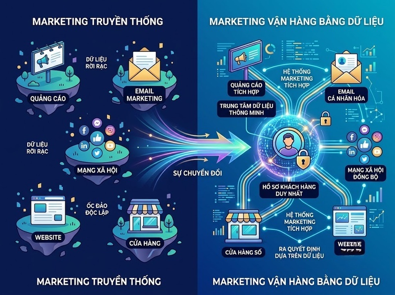Chuyển đổi số Marketing giúp tích hợp dữ liệu, công nghệ và trải nghiệm khách hàng