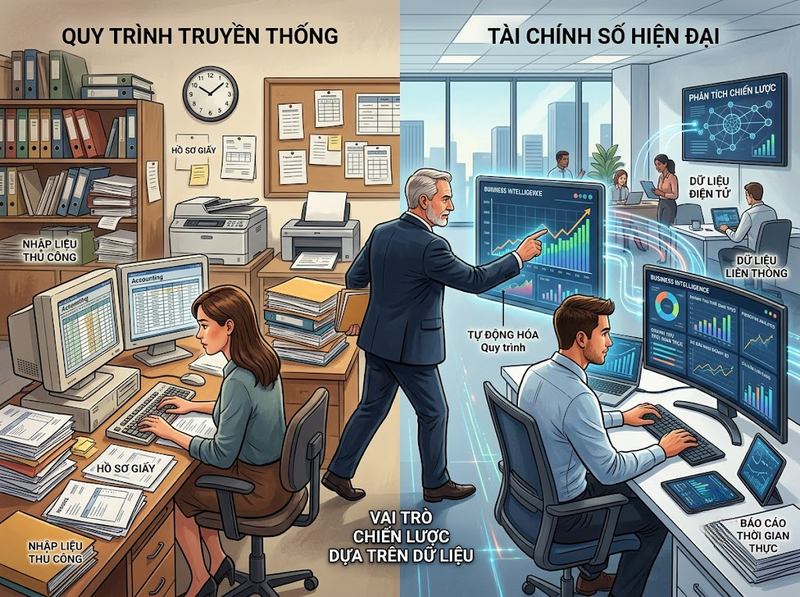 Chuyển đổi số tài chính doanh nghiệp từ dữ liệu đến báo cáo, dự báo