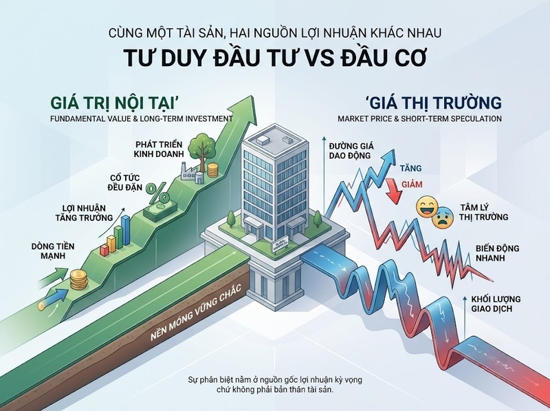 Đầu tư và đầu cơ khác nhau về cơ sở quyết định và kỳ vọng lợi nhuận