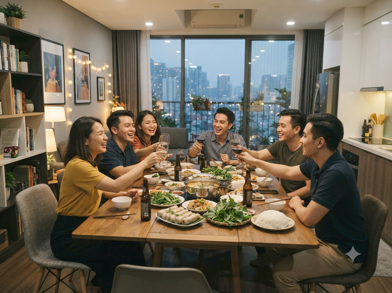 Không gian đô thị đang thay đổi cách tổ chức tiệc tại nhà