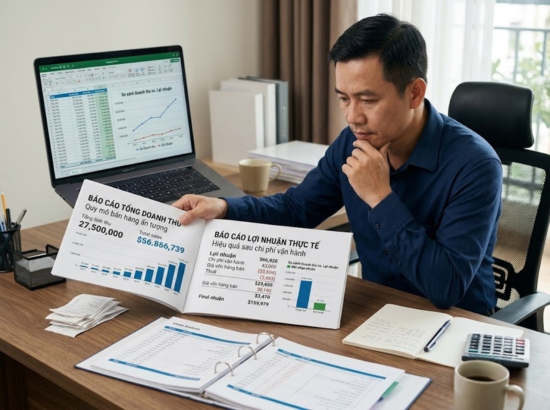 Doanh thu và lợi nhuận khác nhau về cách tính và ý nghĩa tài chính
