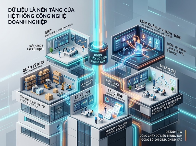 Dữ liệu trong công nghệ doanh nghiệp hỗ trợ tích hợp, phân tích, ra quyết định