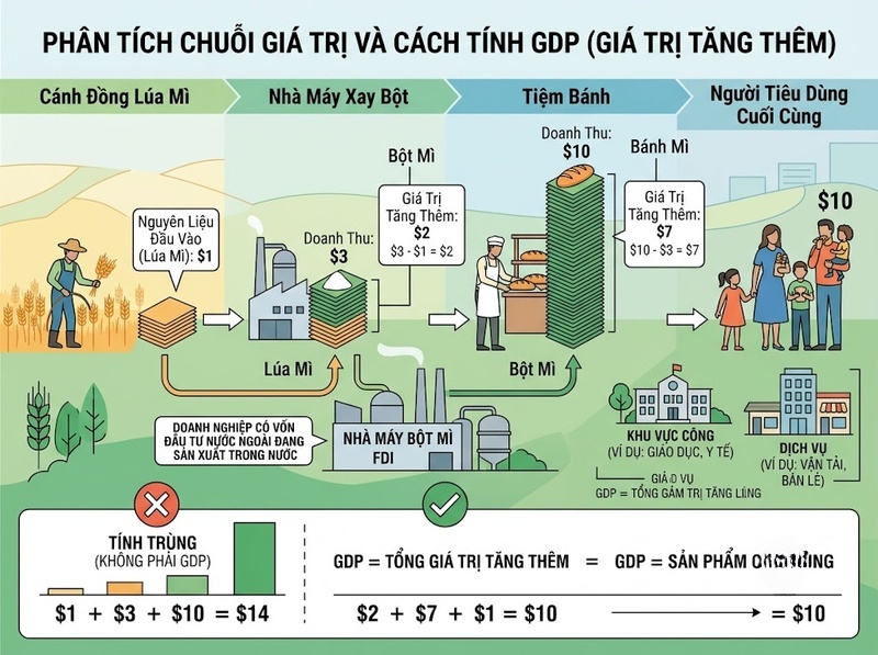 Tìm hiểu GDP qua phương pháp tính, cơ cấu và ý nghĩa kinh tế