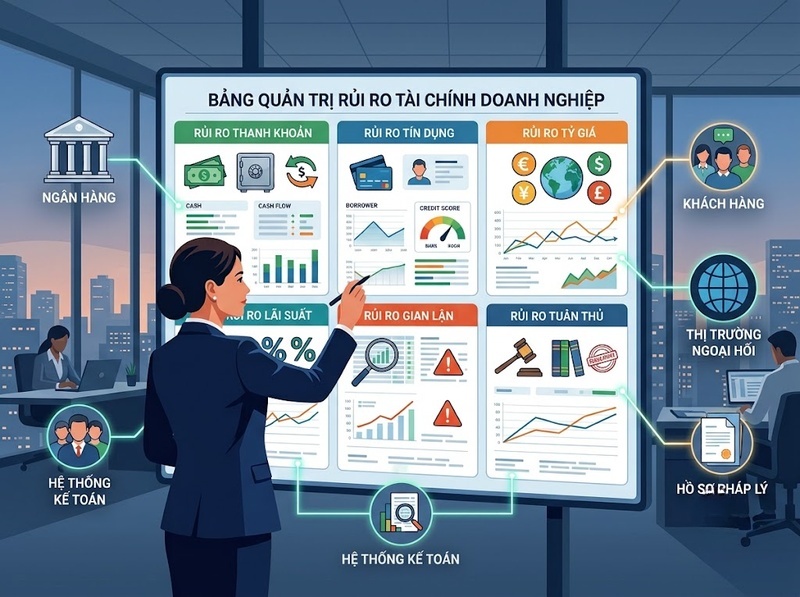 Kiểm soát rủi ro tài chính từ nhận diện, đánh giá đến xử lý và giám sát