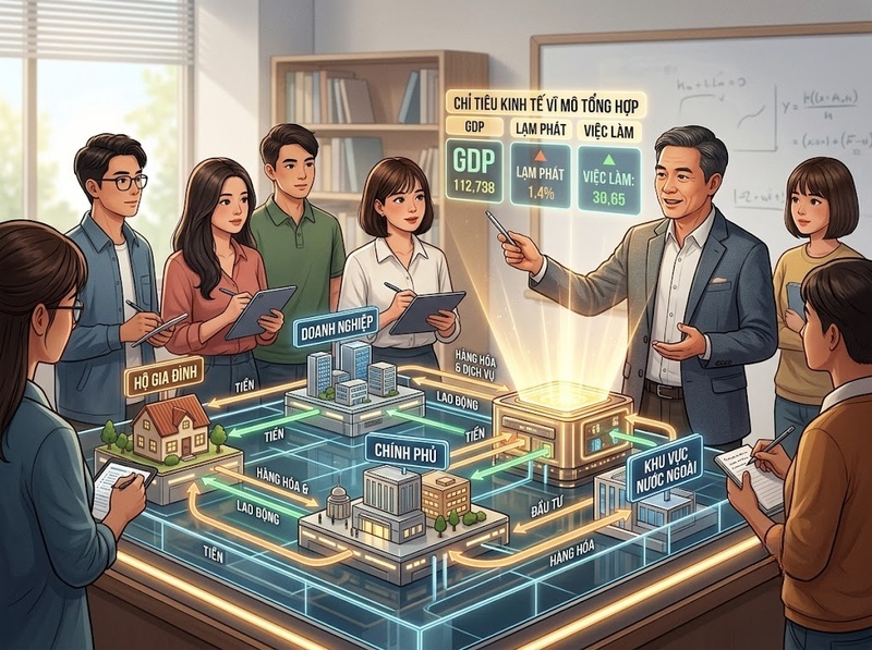 Tìm hiểu kinh tế vĩ mô qua tăng trưởng, lạm phát, việc làm và chính sách