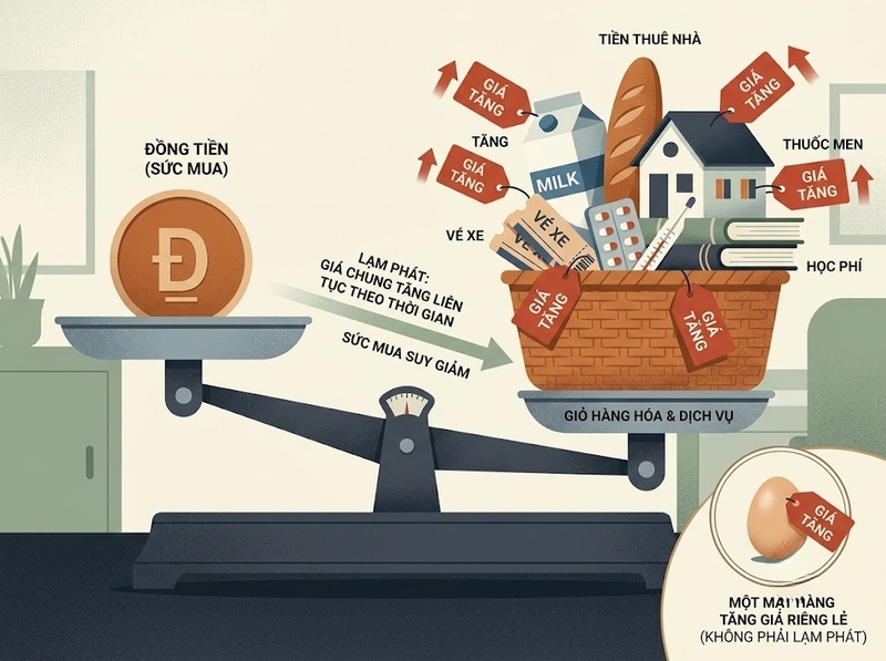Tìm hiểu lạm phát qua mức giá, CPI, nguyên nhân và dấu hiệu nhận biết