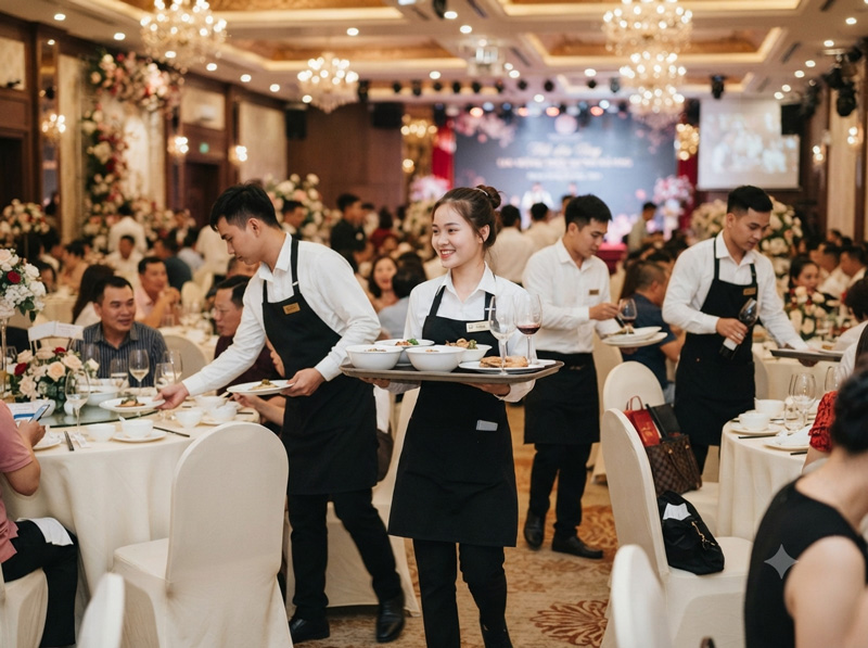 Vai trò của lao động thời vụ trong mùa cao điểm đặt tiệc
