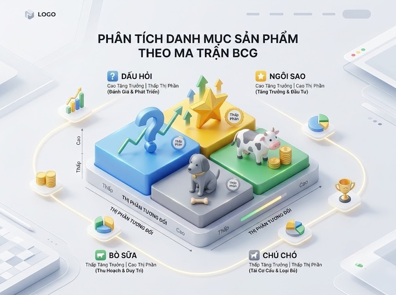 Tìm hiểu ma trận BCG qua thị phần, tăng trưởng và phân bổ nguồn lực