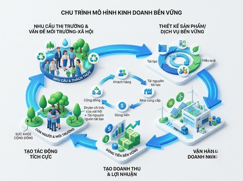 Tìm hiểu mô hình kinh doanh bền vững qua lợi nhuận và tác động dài hạn