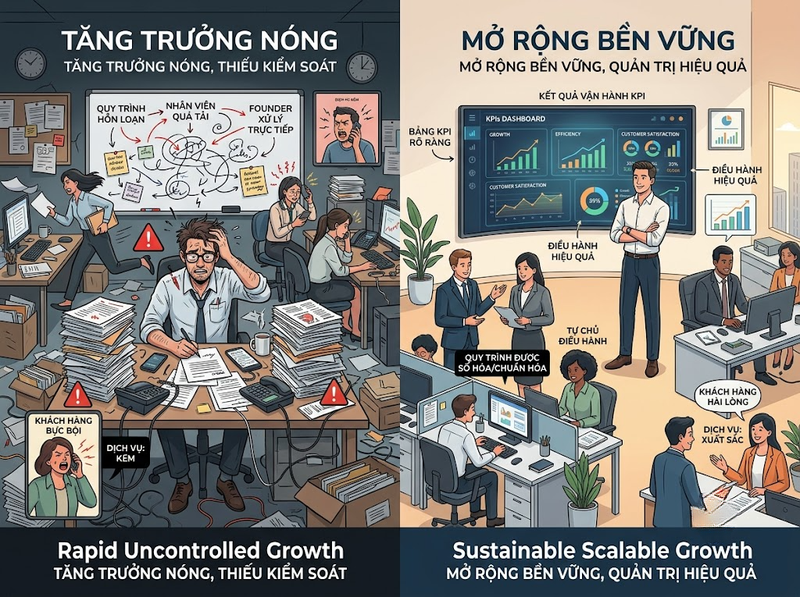Cách mở rộng quy mô doanh nghiệp qua hệ thống, nhân sự, vốn và thị trường