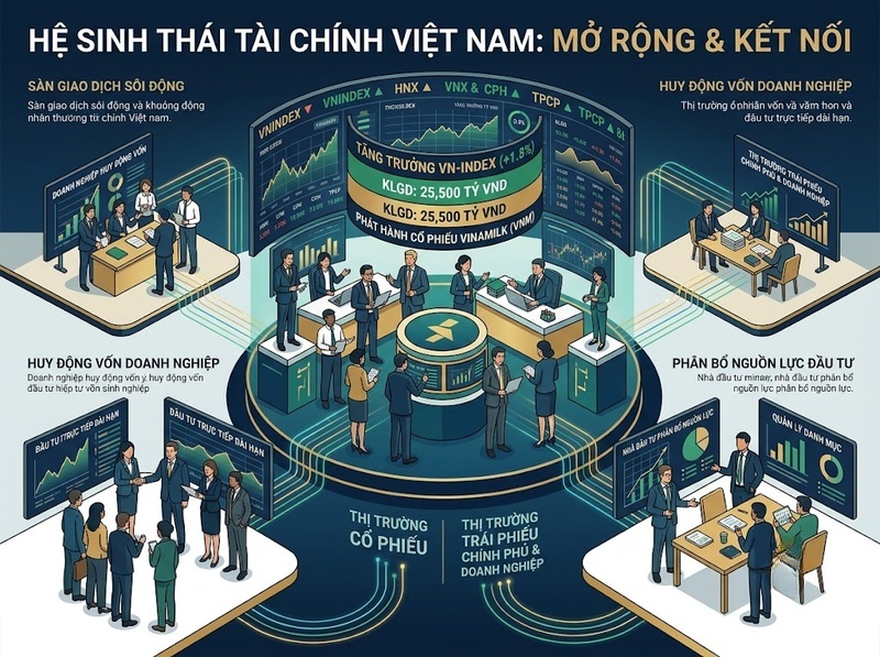Phát triển thị trường tài chính Việt Nam qua quy mô, sản phẩm và hạ tầng