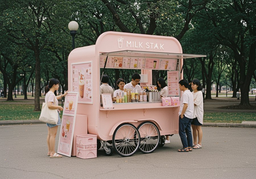 Những mẫu xe trà sữa màu hồng đẹp mê ly mà ai nhìn cũng thích