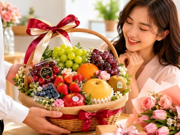 Giỏ trái cây 8 3 tặng vợ thể hiện sự quan tâm chân thành