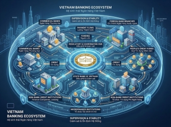 Hệ thống ngân hàng Việt Nam được tổ chức theo cấu trúc nào?